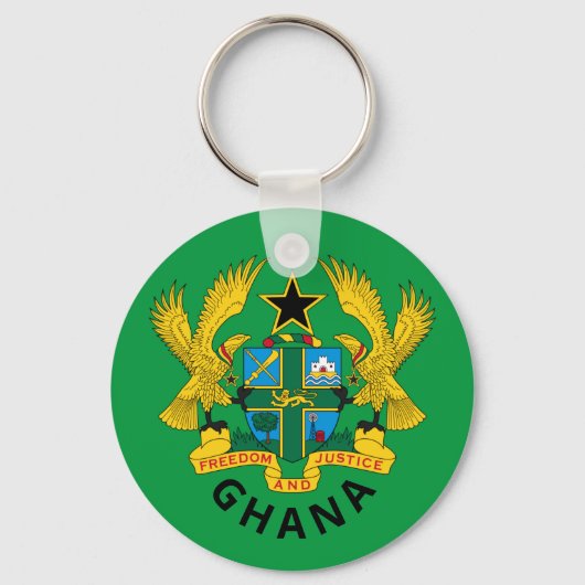 Het wapen van Ghana en de vlag sleutelhanger (Voorkant)