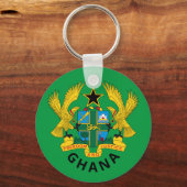 Het wapen van Ghana en de vlag sleutelhanger (Voorkant)