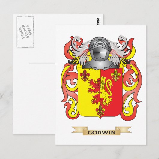 Het wapen van Godwin (familiewapen) Briefkaart (Voorkant / Achterkant)