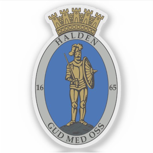 Het wapen van Halden Sticker (Voorkant)