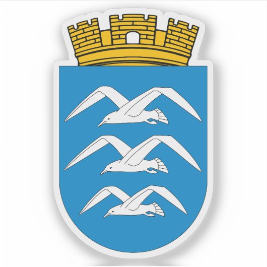 Het wapen van Haugesund Sticker (Voorkant)