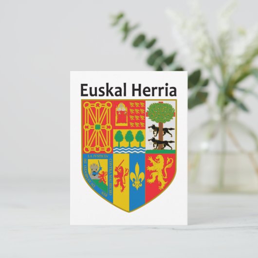 het wapen van het Baskenland (Euskal Herria), Briefkaart (Staand voorkant)