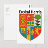 het wapen van het Baskenland (Euskal Herria), Briefkaart (Voorkant / Achterkant)