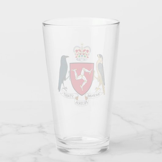 Het wapen van het eiland Man Glas (Achterkant)