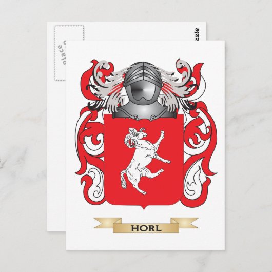 Het wapen van Horl (familiewapen) Briefkaart (Voorkant / Achterkant)