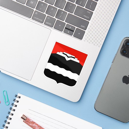 Het wapen van Kongsvinger Sticker (Laptop met iPhone)