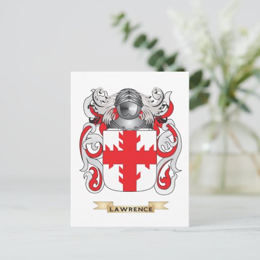 Het wapen van Lawrence (Family Crest) Briefkaart (Staand voorkant)