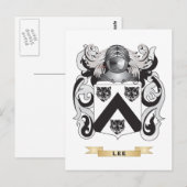 Het wapen van Lee (Family Crest) Briefkaart (Voorkant / Achterkant)