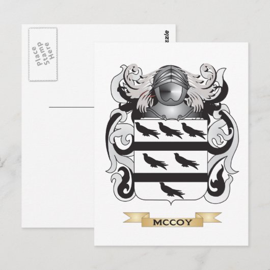 Het wapen van McCoy (familiewapen) Briefkaart (Voorkant / Achterkant)