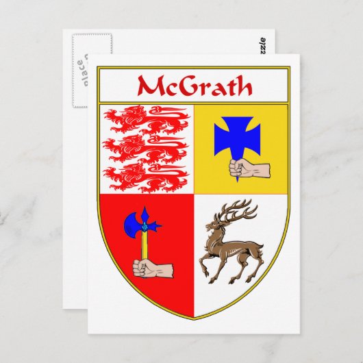 Het wapen van McGrath / Family Crest Briefkaart (Voorkant / Achterkant)