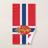 Het wapen van Noorwegen op de vlag van Noorwegen,  Bad Handdoek (Handdoek)