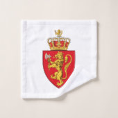 Het wapen van Noorwegen op de vlag van Noorwegen,  Bad Handdoek (Wasdoekje)