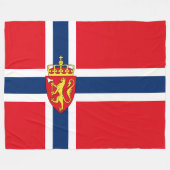 Het wapen van Noorwegen op de vlag van Noorwegen,  Fleece Deken (Voorkant (Horizontaal))