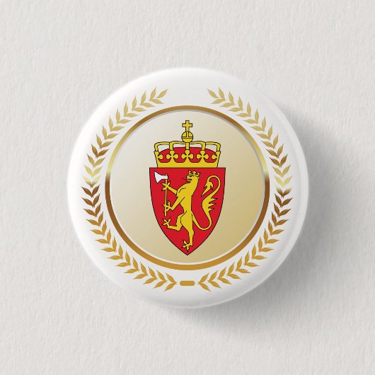 Het Wapen van Noorwegen Ronde Button 3,2 Cm (Voorkant)