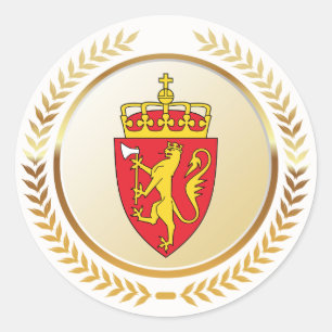Het Wapen van Noorwegen Ronde Sticker