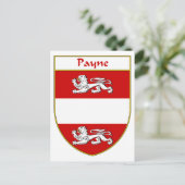 Het wapen van Payne / Family Crest Briefkaart (Staand voorkant)