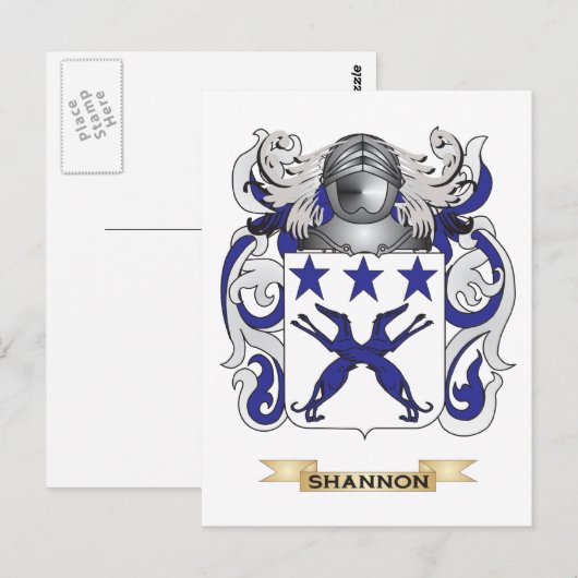 Het wapen van Shannon (familiewapen) Briefkaart (Voorkant / Achterkant)