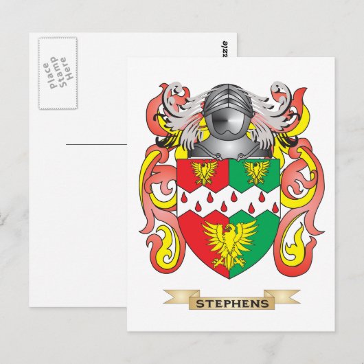 Het wapen van Stephens (familiewapen) Briefkaart (Voorkant / Achterkant)