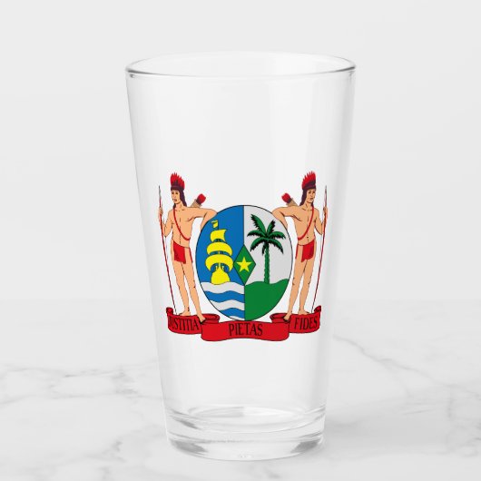 Het wapen van Suriname Glas (Voorkant)