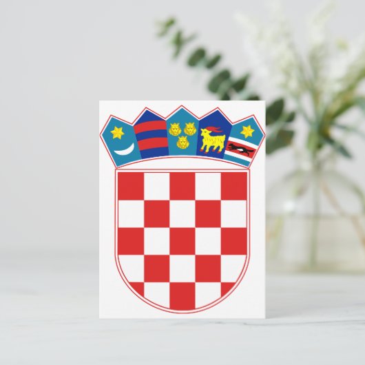 Het Wapenschild u Hrvatska van Kroatië Briefkaart (Staand voorkant)