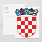 Het Wapenschild u Hrvatska van Kroatië Briefkaart (Voorkant / Achterkant)