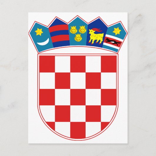 Het Wapenschild u Hrvatska van Kroatië Briefkaart (Voorkant)