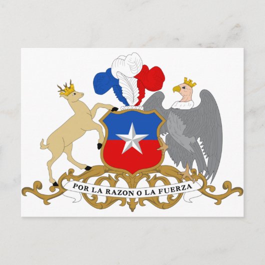 Het Wapenschild van Chili Briefkaart (Voorkant)