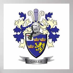 Het Wapenschild van CREST van de Familie van Greer Poster