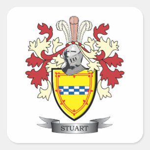 Het Wapenschild van CREST van de Familie van Vierkante Sticker