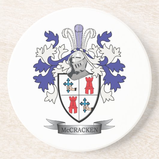 Het Wapenschild van CREST van de Familie van Zandsteen Onderzetter (Voorkant)