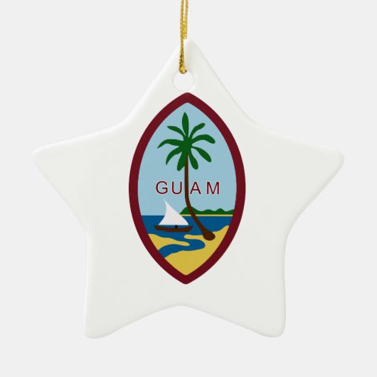 Het Wapenschild van Guam Keramisch Ornament (Voorkant)