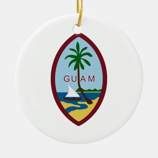 Het Wapenschild van Guam Keramisch Ornament (Voorkant)