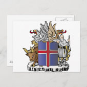 Het wapenschild van IJsland Briefkaart (Voorkant / Achterkant)