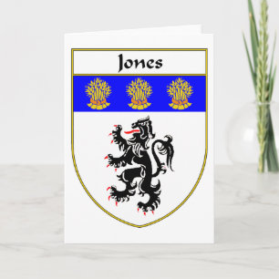 Het Wapenschild van Jones/CREST van de Familie Feestdagen Kaart