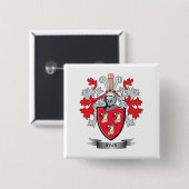Het Wapenschild van Ryan Vierkante Button 5,1 Cm (Voorkant /achterkant)
