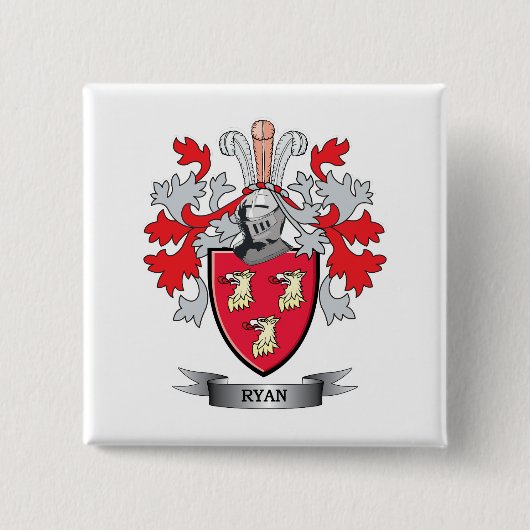 Het Wapenschild van Ryan Vierkante Button 5,1 Cm (Voorkant)