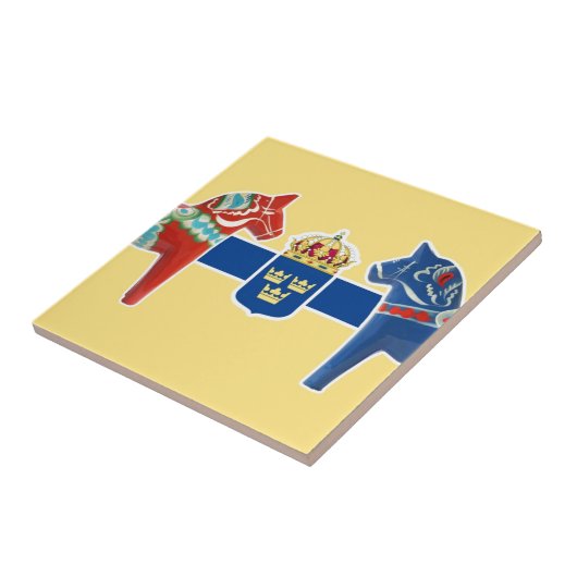 Het Wapenschild van Zweden Dala Tegeltje (Zijkant)