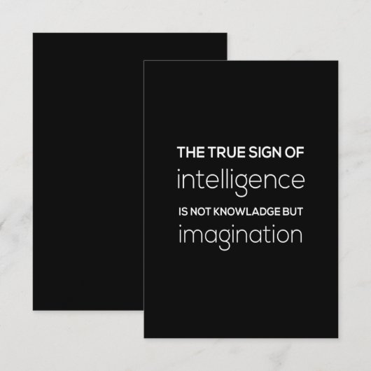 het ware teken van intelligentie is geen kennis ,  bedankkaart (Voorkant / Achterkant)