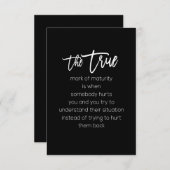 het ware teken van volwassenheid is dat iemand mij bedankkaart (Voorkant / Achterkant)