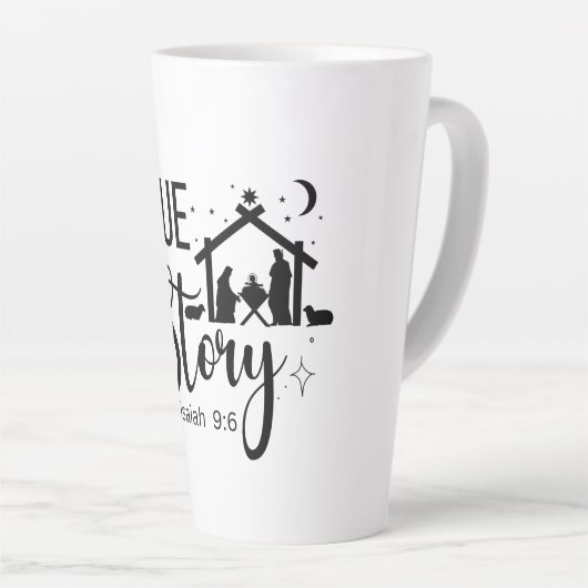 Het ware verhaal Jesaja 9:6 Kerst Latte Mok (Rechterhoek)