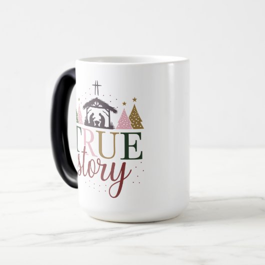 Het ware verhaal van de kerstbijbel magische mok (Voorkant links)