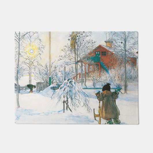 het warenhuis en de washuis door Carl Larsson Deurmat (Voorkant)