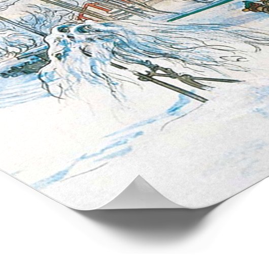 het warenhuis en de washuis door Carl Larsson Poster (Hoek)