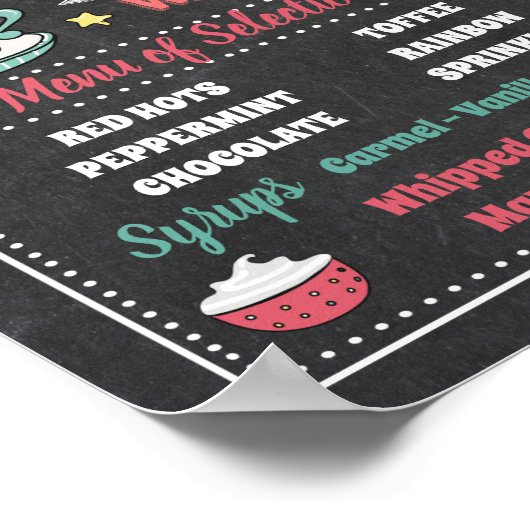 Het Warme Chocolade Bar Menu Feest Poster Bord (Hoek)