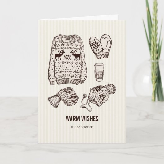 Het warme Wenskaart van de Hoofdzaak van de Feestdagen Kaart (Voorkant)