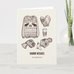 Het warme Wenskaart van de Hoofdzaak van de Feestdagen Kaart