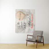 Het warmluchtballonmeisje Baby Shower Achtergrond Wandkleed (In situ)