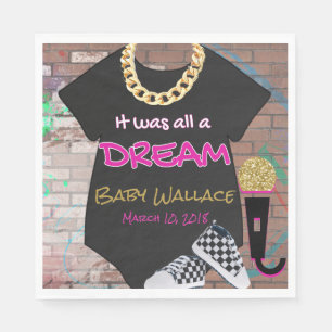 Het was allemaal Dream Retro Hip Hop Pink & Gold Servetten
