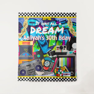Het was allemaal een droom Retro Hip Hop Graffiti Wandkleed