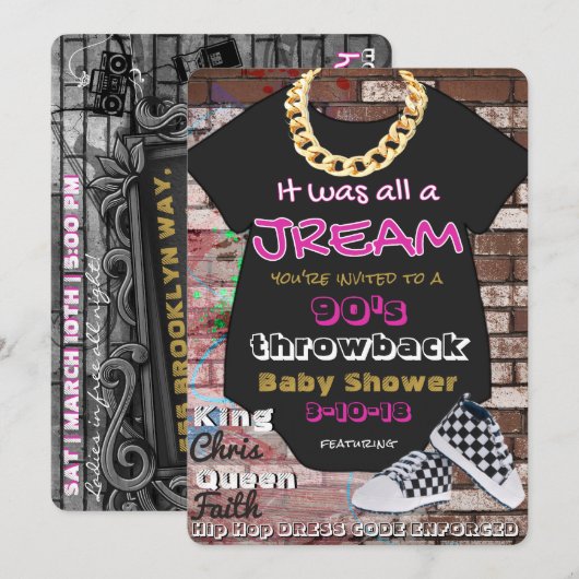 Het was allemaal een Jream| 90's Hip Hop Pink & Go Kaart (Voorkant / Achterkant)